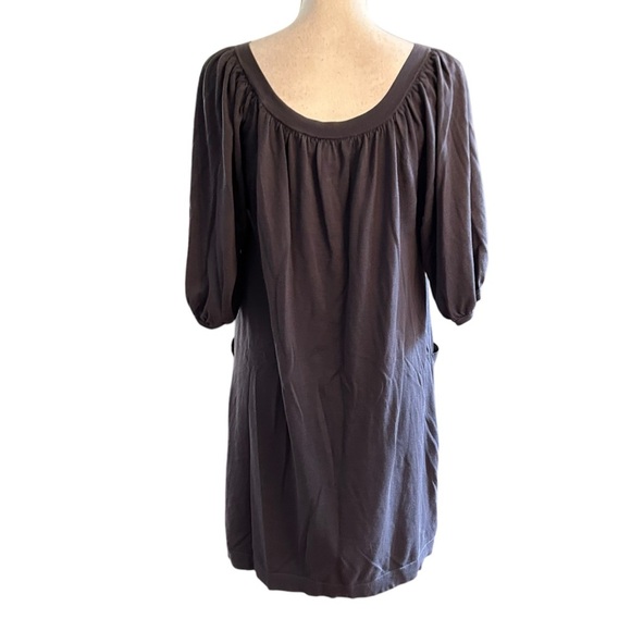 BCBGMAXAZARIA Scoop Neck Bubble Sleeve Silk Knit Tunic Mini Dress SZ Medium - Picture 5 of 9
